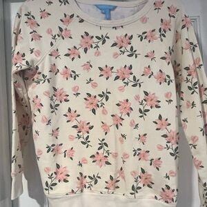 Draper James Magnolia Cream and Pink Floral Top
